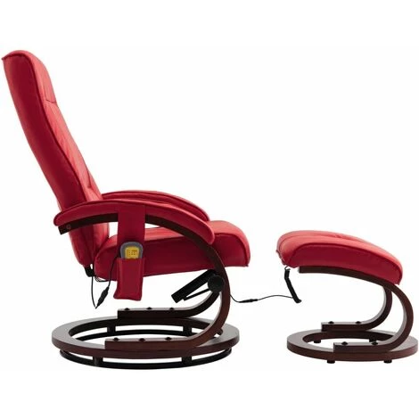 Hommoo Fauteuil De Massage Avec Repose-pieds Rouge Similicuir HDV14141 6 Hommoo Fauteuil De Massage Avec Repose-pieds Rouge Similicuir HDV14141 – Image 4
