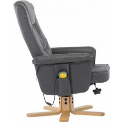 Hommoo Fauteuil De Massage Avec Repose-pieds Gris Similicuir HDV14161 11 Hommoo Fauteuil De Massage Avec Repose-pieds Gris Similicuir HDV14161 -Pas Cher Fauteuil Magasin 25376272 5