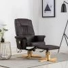 Hommoo Fauteuil De Massage Avec Repose-pieds Marron Similicuir HDV14162