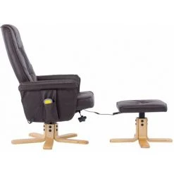 Hommoo Fauteuil De Massage Avec Repose-pieds Marron Similicuir HDV14162 -Pas Cher Fauteuil Magasin 25376275 4