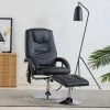 Hommoo Fauteuil De Massage Avec Repose-pied Noir Similicuir HDV14194 2 Hommoo Fauteuil De Massage Avec Repose-pied Noir Similicuir HDV14194 -Pas Cher Fauteuil Magasin 25376317 1