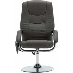 Hommoo Fauteuil De Massage Avec Repose-pied Gris Similicuir HDV14195 -Pas Cher Fauteuil Magasin 25376321 4