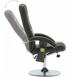 Hommoo Fauteuil De Massage Avec Repose-pied Gris Similicuir HDV14195 -Pas Cher Fauteuil Magasin 25376321 5