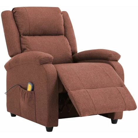 Hommoo Fauteuil De Massage Marron Tissu HDV14235 7 Hommoo Fauteuil De Massage Marron Tissu HDV14235 – Image 5