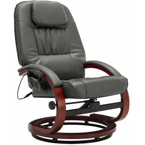 Hommoo Fauteuil De Massage Avec Repose-pied Gris Similicuir HDV14243 6 Hommoo Fauteuil De Massage Avec Repose-pied Gris Similicuir HDV14243 â Image 4