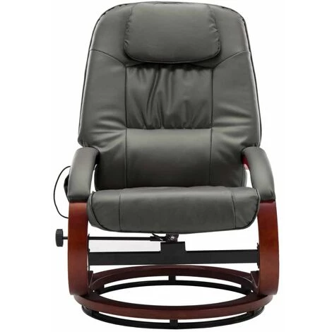 Hommoo Fauteuil De Massage Avec Repose-pied Gris Similicuir HDV14243 7 Hommoo Fauteuil De Massage Avec Repose-pied Gris Similicuir HDV14243 â Image 5
