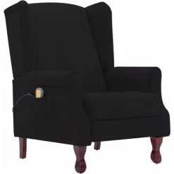Hommoo Fauteuil Inclinable De Massage Noir Tissu HDV23498 8 Hommoo Fauteuil Inclinable De Massage Noir Tissu HDV23498 -Pas Cher Fauteuil Magasin 25376611 2