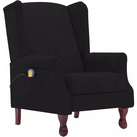 Hommoo Fauteuil Inclinable De Massage Noir Tissu HDV23498 4 Hommoo Fauteuil Inclinable De Massage Noir Tissu HDV23498 – Image 2
