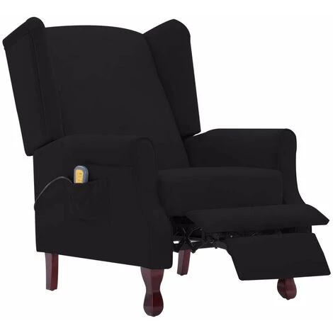 Hommoo Fauteuil Inclinable De Massage Noir Tissu HDV23498 7 Hommoo Fauteuil Inclinable De Massage Noir Tissu HDV23498 – Image 5