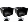 Hommoo Chaise De Bar 2 Pcs Cuir Artificiel Noir HDV06802