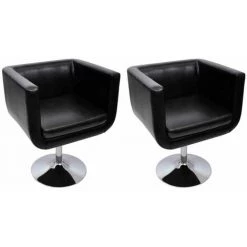 Hommoo Chaise De Bar 2 Pcs Cuir Artificiel Noir HDV06802