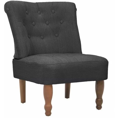 Hommoo Chaise En Style Fran?ais Gris Tissu HDV08150 4 Hommoo Chaise En Style Fran?ais Gris Tissu HDV08150 – Image 2