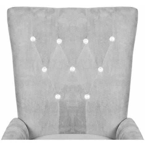 Hommoo Fauteuil Argente Velours HDV08336 5 Hommoo Fauteuil Argente Velours HDV08336 – Image 3