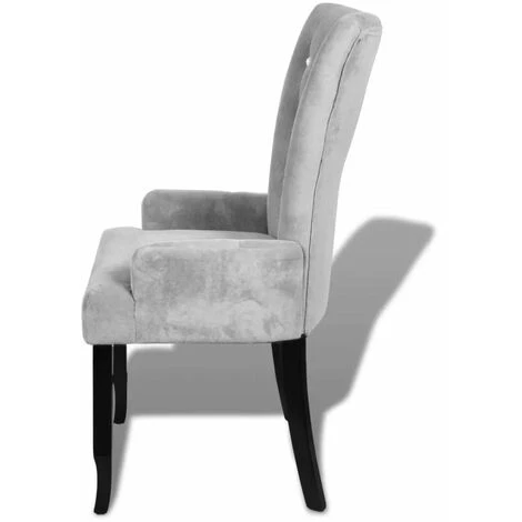 Hommoo Fauteuil Argente Velours HDV08336 6 Hommoo Fauteuil Argente Velours HDV08336 – Image 4