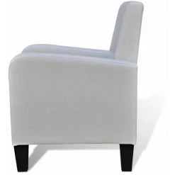 Hommoo Fauteuil Blanc Similicuir HDV08546 -Pas Cher Fauteuil Magasin 25376804 4