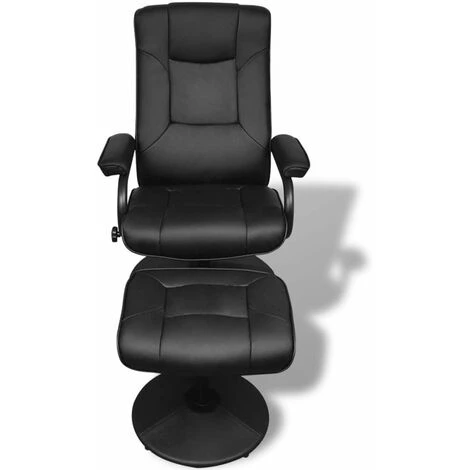 Hommoo Fauteuil TV Avec Repose-pied Noir Similicuir HDV08784 4 Hommoo Fauteuil TV Avec Repose-pied Noir Similicuir HDV08784 – Image 2