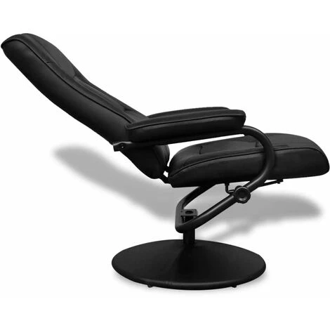 Hommoo Fauteuil TV Avec Repose-pied Noir Similicuir HDV08784 5 Hommoo Fauteuil TV Avec Repose-pied Noir Similicuir HDV08784 – Image 3