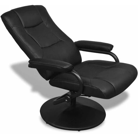 Hommoo Fauteuil TV Avec Repose-pied Noir Similicuir HDV08784 7 Hommoo Fauteuil TV Avec Repose-pied Noir Similicuir HDV08784 – Image 5