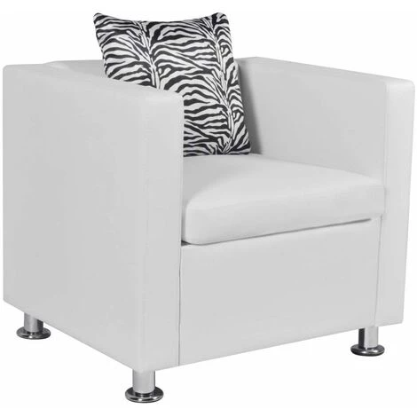 Hommoo Fauteuil Blanc Similicuir HDV09138 3 Hommoo Fauteuil Blanc Similicuir HDV09138