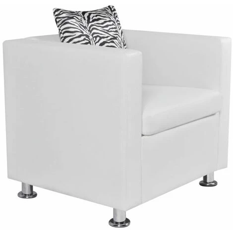 Hommoo Fauteuil Blanc Similicuir HDV09138 4 Hommoo Fauteuil Blanc Similicuir HDV09138 – Image 2