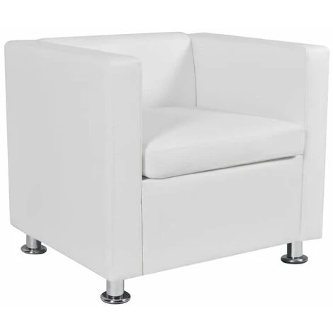 Hommoo Fauteuil Blanc Similicuir HDV09138 6 Hommoo Fauteuil Blanc Similicuir HDV09138 – Image 4