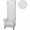 Hommoo Chaise A Dossier Haut Blanc Similicuir HDV09924 -Pas Cher Fauteuil Magasin 25376897 1