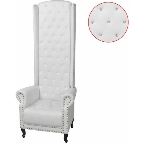 Hommoo Chaise A Dossier Haut Blanc Similicuir HDV09924 3 Hommoo Chaise A Dossier Haut Blanc Similicuir HDV09924