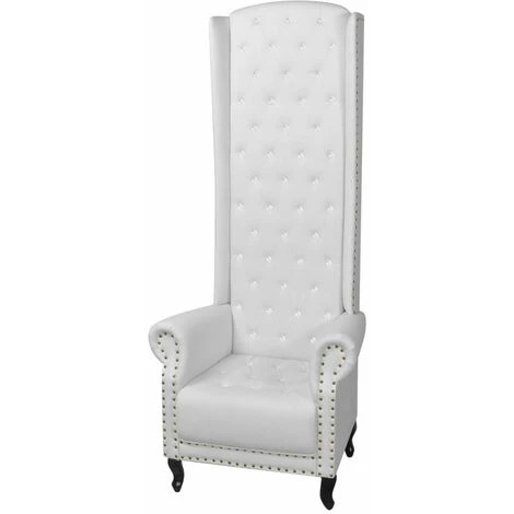Hommoo Chaise A Dossier Haut Blanc Similicuir HDV09924 4 Hommoo Chaise A Dossier Haut Blanc Similicuir HDV09924 – Image 2