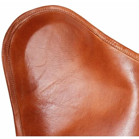 Hommoo Chaise Papillon Marron Cuir Veritable HDV10010 6 Hommoo Chaise Papillon Marron Cuir Veritable HDV10010 – Image 4