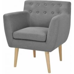 Hommoo Fauteuil Gris Clair Tissu HDV10278