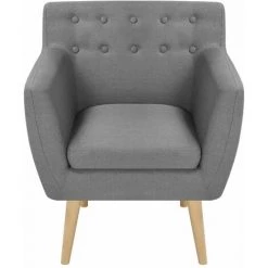 Hommoo Fauteuil Gris Clair Tissu HDV10278 -Pas Cher Fauteuil Magasin 25376942 3