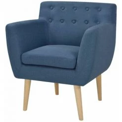 Hommoo Fauteuil Bleu Tissu HDV10280