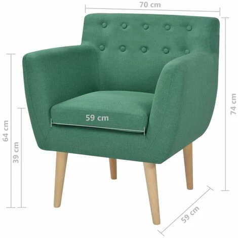Hommoo Fauteuil Vert Tissu HDV10281 7 Hommoo Fauteuil Vert Tissu HDV10281 – Image 5