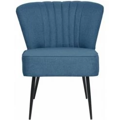 Hommoo Chaise De Cocktail Bleu Tissu HDV10297 -Pas Cher Fauteuil Magasin 25376973 3