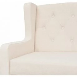 Hommoo Fauteuil Blanc Cr豕me Tissu HDV11438 11 Hommoo Fauteuil Blanc Cr豕me Tissu HDV11438 -Pas Cher Fauteuil Magasin 25377031 5