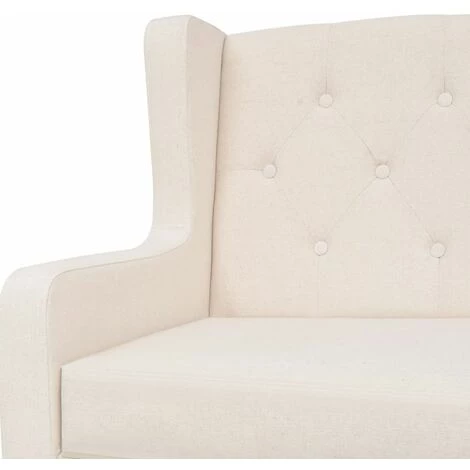 Hommoo Fauteuil Blanc Cr豕me Tissu HDV11438 7 Hommoo Fauteuil Blanc Cr豕me Tissu HDV11438 – Image 5