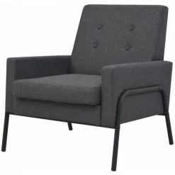 Hommoo Fauteuil Gris Fonce Acier Et Tissu HDV11508