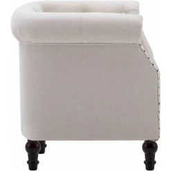 Hommoo Fauteuil Lin Clair Tissu HDV12919 -Pas Cher Fauteuil Magasin 25377142 4