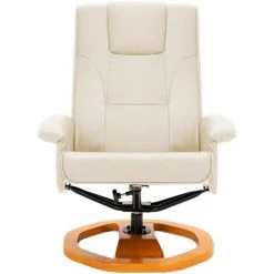 Hommoo Fauteuil TV Pivotant Avec Repose-pied Cr豕me Similicuir HDV14065 10 Hommoo Fauteuil TV Pivotant Avec Repose-pied Cr豕me Similicuir HDV14065 -Pas Cher Fauteuil Magasin 25377328 4