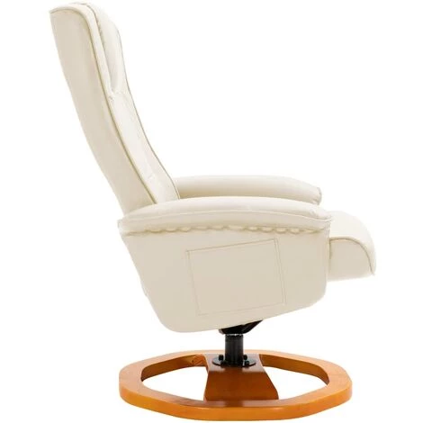 Hommoo Fauteuil TV Pivotant Avec Repose-pied Cr豕me Similicuir HDV14065 7 Hommoo Fauteuil TV Pivotant Avec Repose-pied Cr豕me Similicuir HDV14065 – Image 5