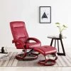 Hommoo Fauteuil Inclinable Avec Repose-pied Rouge Bordeaux Similicuir HDV14136
