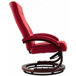 Hommoo Fauteuil Inclinable Avec Repose-pied Rouge Similicuir HDV14137 -Pas Cher Fauteuil Magasin 25377522 4
