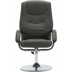 Hommoo Fauteuil Inclinable Avec Repose-pied Gris Similicuir HDV14189 -Pas Cher Fauteuil Magasin 25377645 4