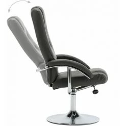 Hommoo Fauteuil Inclinable Avec Repose-pied Gris Similicuir HDV14189 -Pas Cher Fauteuil Magasin 25377645 5