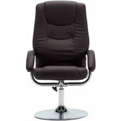 Hommoo Fauteuil Inclinable Avec Repose-pied Marron Similicuir HDV14190 -Pas Cher Fauteuil Magasin 25377649 4