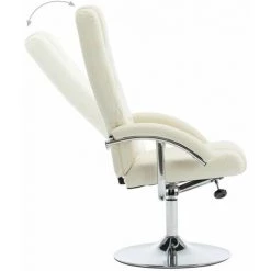 Hommoo Fauteuil Inclinable Avec Repose-pied Blanc Cr豕me Similicuir HDV14191 -Pas Cher Fauteuil Magasin 25377653 5