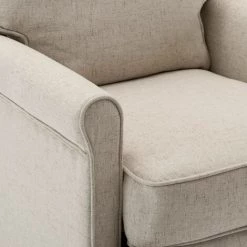 Hommoo Fauteuil Inclinable TV Cr豕me Tissu HDV14200 -Pas Cher Fauteuil Magasin 25377658 3