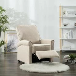 Hommoo Fauteuil Inclinable TV Cr豕me Tissu HDV14200 -Pas Cher Fauteuil Magasin 25377658 4