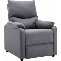 Hommoo Fauteuil TV Gris Clair Tissu HDV14221 -Pas Cher Fauteuil Magasin 25377676 2