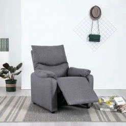 Hommoo Fauteuil TV Gris Clair Tissu HDV14221 -Pas Cher Fauteuil Magasin 25377676 4